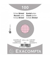 Bristol 10.5x14.8cm quadrillé 5x5 rose paquet 100 feuillesR.13239E  s