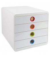 Caisson 4 tiroirs blanc gamme big -box R.314398D 