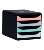 Caisson 4 tiroirs 4 couleurs pastels gamme aquarel R.3104296D XXX