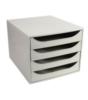 Caisson 4 tiroirs gris gamme office R.228606D 