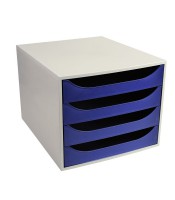 Caisson 4 tiroirs bleu nuit gamme office R.2286104D