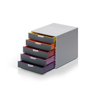 Caisson 5 tiroirs gris et multicolor gamme varicolor R.760527