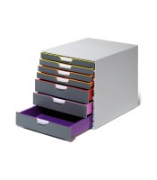 Caisson 7 tiroirs gris et multicolor gamme varicolor R.760727