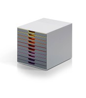 Caisson 10 tiroirs gris et multicolor gamme Varicolor R.761027
