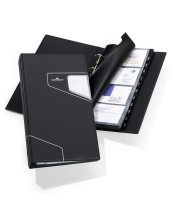 Porte-cartes de visite Visifix Pro à anneaux 200 cartes gris R.246158