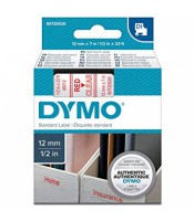 Dymo ruban D1- 12mmx7m rouge-transparent en blister RS0720520   s