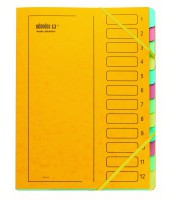 Trieur 12 compartiments jaune à élastique R.223.12EL08