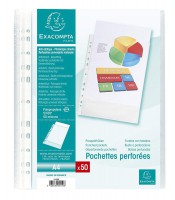 Pochettes perforées A4 grainé 5/100éme R.5150E