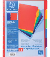 Intercalaires 6 positions A4 pour pochettes amovibles EX071 R.86002E