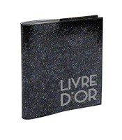 Livre d'or 21x19cm  140 pages strass argent R.903E  XXX