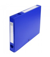 Boîte classement dos 40mm bleu bouton à pression polypro R.54632E