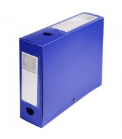Boîte classement dos 80mm bleu bouton à pression polypro R.59832E