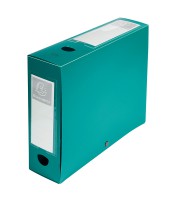 Boîte classement dos 80mm vert bouton à pression polypro R.59833E