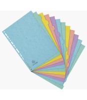 Intercalaires 12 positions A4 carte lustrée ass Aquarel R.7712E  XXX