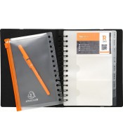 Porte-cartes de visite noir 20x14.5cm 20 feuille pr 120cartes R.75034
