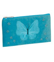 Fourre-tout plat papillon rose/bleu R.990498E