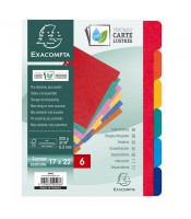 Intercalaires 6 positions 17x22 carton lustré coloris ass 225g R.406E