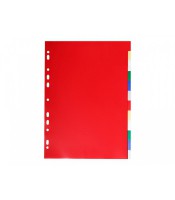 Intercalaires 12 positions A4 polypro 12/100°coloris ass R.3012E