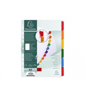 Intercalaires 6 positions A4 carton blanc avec touches 160 g R.2306E