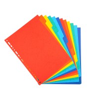 Intercalaires 12 positions A4 carton coloré 220g R.2012E
