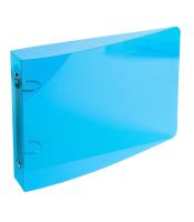 Classeur 165x240 2 anneaux dos 25mm cristal bleu horizontal R.51092E