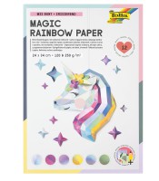 Papier-carton brillant arc en ciel 24x34cm 120g/250g 12f ass R12049