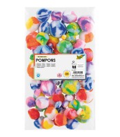 Pompons multi tailles rainbow 100 pièces  ass R.50177