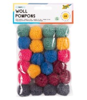 Pompons party multi tailles 24 pièces 3cm diamètre  ass R.50241