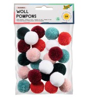 Pompons élégance multi tailles 24 pièces 3cm diamètre ass R.50243