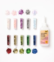 Paillettes bio boîte 6x5g 11 couleurs assorties R.5891