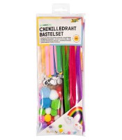Chenilles kit arc en ciel yeux pompom 30cm L 8mm dia 212p ass R.9350