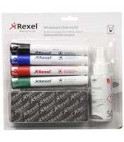Kit pour tableau blanc spray nettoyant+brosse + 4 marqueurs R.1903798