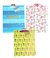 Sac cadeau cabas 26x32x12cm assortis 