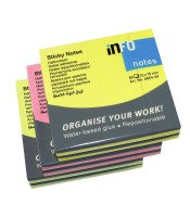 Note repositionnable 75x75mm Px 6x80f rainbow 3 coloris R.5854-21  XX