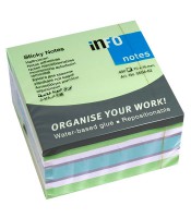 Note repositionnable 75x75mm couleurs mixtes pastel R.5654-62  XXX