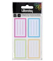 Etiquettes adhésives écolier 36x56mm pochettex 24 coloris assortis