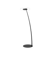 Lampadaire Linea avec bras latéral coloris aluminium base C 