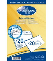 Enveloppe 90x140 pour carte de visite paquet de 20 110g R.1472