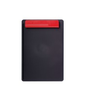 Porte-blocs A4 plastique noir porte stylo rouge R.2325090