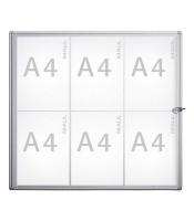 Vitrine magnétique 6 faces d'exposition A4 71x65cm R.68206