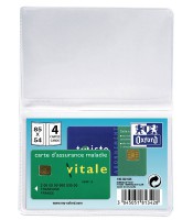Etui 85x54mm cristal 30/100°pvc 4 cartes de crédit R.100202636