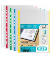 Pochettes perforées A4 bord colo ass. PP 9/100ème par 10 R.100206870