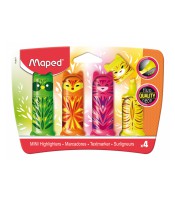Surligneur mini 4 couleurs Friends animaux en blister R.743677  s