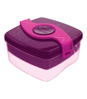Boîte goûter concept carré 1bte & 2compartiments rose R.870101