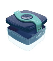 Boîte goûter concept carré 1bte & 2compartiments aqua bleu  R.870108