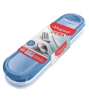 Boîte à 3 couverts adulte acier inoxydable bleu R.870403