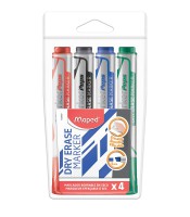 Marqueur tableau blanc biseau paquet de 4 couleurs R.735547