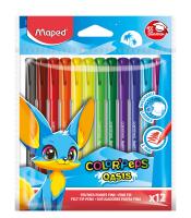 Feutres pointe fine boîte de 12 color peps oasis R.844101