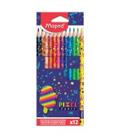Crayons couleur boîte de 12 Pixel party R.862204