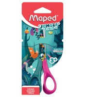 Ciseaux 12cm bouts ronds anneaux 3D Jungle fever R.472000